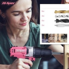 Hi-Spec DT30335Y 81 kom postavite s ružičastih 18V bušilica baterije