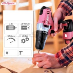 Hi-Spec DT30335Y 81 kos s Pink 18V baterije Drill