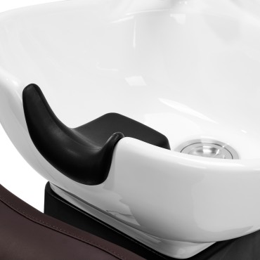 Fauteuil de lavage électrique Gabbiano TRYCHO marron — gros plan accoudoir
