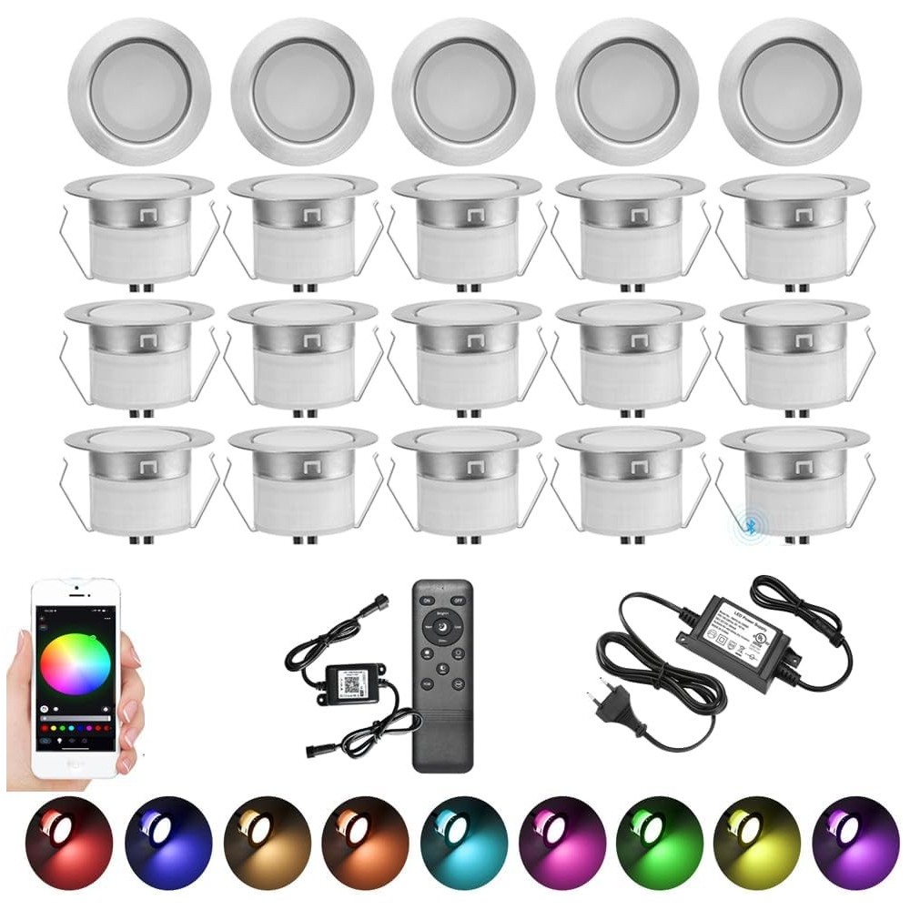 Lampes RGBW-D45 relâchées 20 pcs. Rgbw 45 mm IP67 sur la terrasse