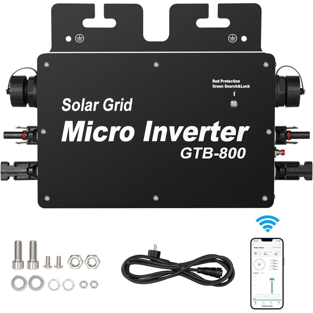 Omvormer Buyweek, 800 W, IP65, WIFI-app-monitor, AC220V