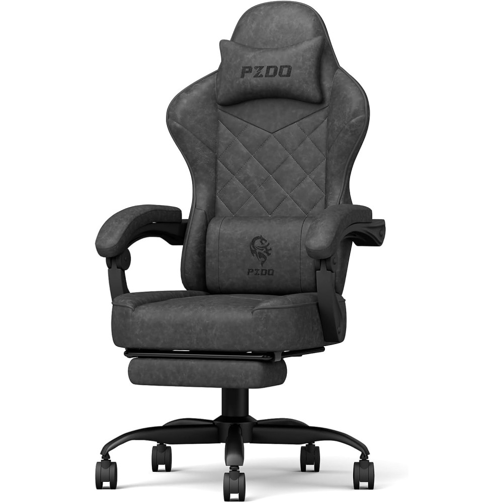 Gaming stoli Pzdto s podnožjem in vzglavnikom do 150 kg, črna, uporabljena