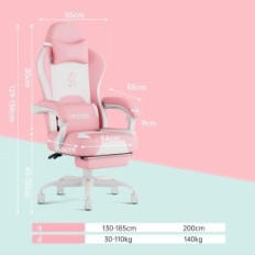 Cadeira de jogos de PSK com ornamentos intercambiáveis, rosa e branco, usado