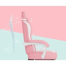 Sedia dei giochi PSK con ornamenti intercambiabili, rosa e bianco, usati