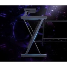 Kompiuterio stalas L formos patiekalas, 127x127 cm, juoda