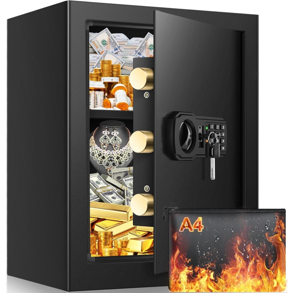 Brannbestandig Safe Mejasg 55 L med avtagbar hylle, 31 x 38 x 50 cm