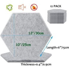 Panneaux acoustiques SK Studio 30x25x1 cm Gray auto-adhésif, 12 pcs.