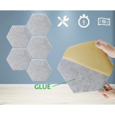 Acoustic panels SK STUDIO 30x25x1 cm Self-adhesive gray, 12 pcs.