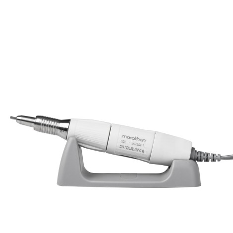 Saeyang Marathon 3 Champion nail drill machine white + H35LSP white — side view