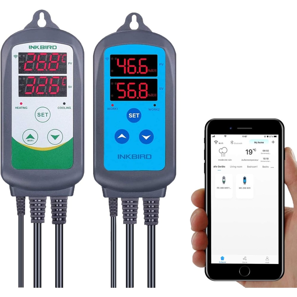 Inkbird ITC -308- WIFI, digitális hőmérséklet és páratartalom szabályozó, WiFi