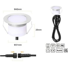 LED-vloerlamp Indarun D45, 45 mm, RGB, 30 stks, RGB