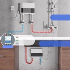 Chauffe-eau Jaogaus, 6000 W, IPX4, 230 V, 22.3x22.3 x17,5 cm, utilisé
