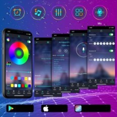 LED BANDPAI, IP68, 30M Múltiples colores Sincronizando la música ligera Ofrece un montón de brillo que se puede ajustar