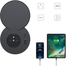 Dinolink, USB, USB Desk Zásuvka, 1,5 m, černý kabel