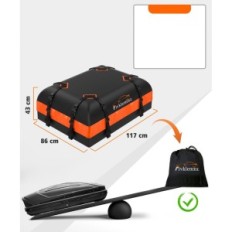 Boks Fivknemnz tag, sort og orange, 15 kubikmeter