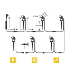 GreenClick Garden lamper, 1800 lm, 25W, IP65, 21m, sæt af 6 stk