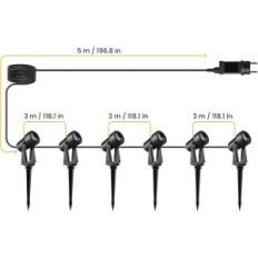 Dārza apgaismojums SVATER IL-SD-2221M6T, 20 m, 1800 lm, IP65, 3000 K, 6 gab