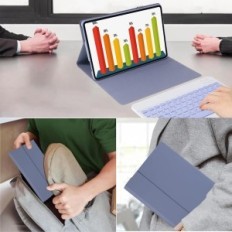 Caso con teclado Jeloyut para Xiaomi Pad 6 11 pulgadas, púrpura