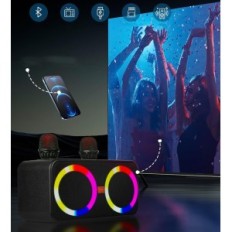 Portable Karaoke Bluetooth USB Karaoke System with Wireless Microphone and Sound Effects, for Home Party