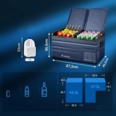 AAOBOSI Réfrigérateur TW75, 72L, WiFi, USB, 12 / 24V, 80W, Exposition