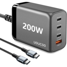 Cargador de UoUCOO, 200 en USB C, 100 W + 100 W, 4 puertos, exposición