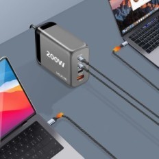 Uooucoo laddare, 200 i USB C, 100 W + 100 W, 4 portar, utställning