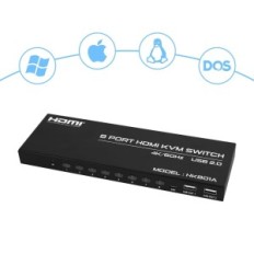 Denný spínač KVM KS802, 5 V, HDMI, Až 8 počítačov