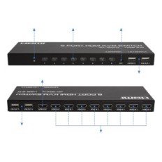 KVM DGODRT KS802, 5 V, HDMI kapcsoló, akár 8 számítógép