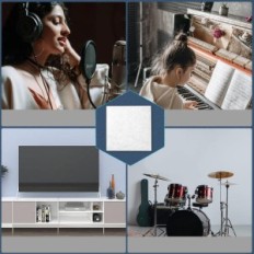 Acoustic, self-adhesive panels, 12 pcs, 30 x 30cm, white