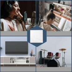 Acoustic, self-adhesive panels, 12 pcs, 30 x 30cm, white