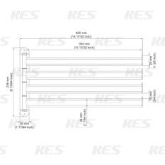 KES A2104S4L40-2 15 "Handdukshängare, rostfritt stål, ingen uppsättning