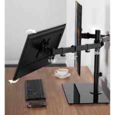 Gebruikt Stand op twee monitoren 13-32 inch Desktop Handle met volledige aanpassing van ergear EGM3