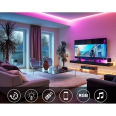 No Kit LED Bagzy Multicolor Baga 10M IP65 220V med fjernkontroll for ekstern dekorasjon Vanntett RGB Tape