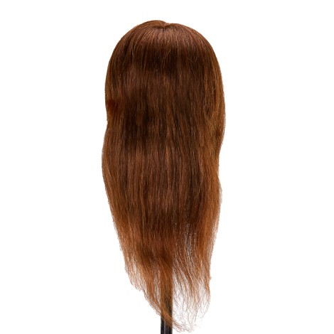 Tête d'entraînement coiffure Gabbiano WZ1 cheveux naturels couleur 4, longueur 16" — vue de face