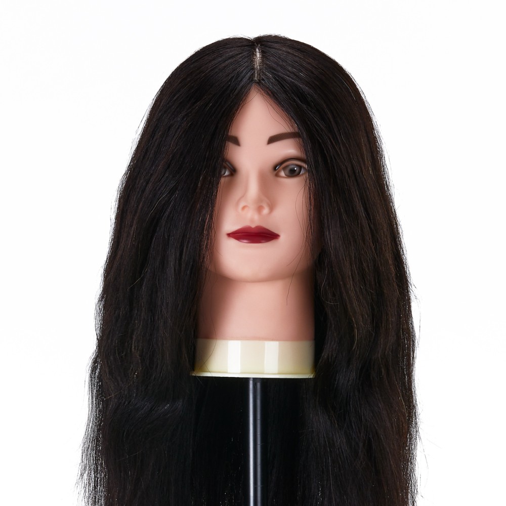 Gabbiano WZ1 kadernícka tréningová hlava, prírodné vlasy, farba 1, dĺžka 20" — pohľad spredu