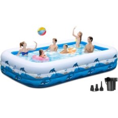 Cinlinso 330x182x55 cm Pool. Piscine familiale spacieuse pour se détendre dans le jardin