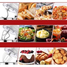 Πλανητική μίξερ Zucta, 1500 W, 8 L, 6 ταχύτητες, λευκό