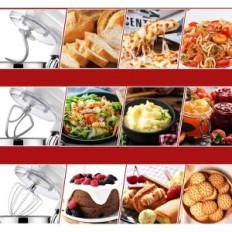 Planetary Zuccie mixer, 1500 W, 8 l, 6 sebesség, fehér