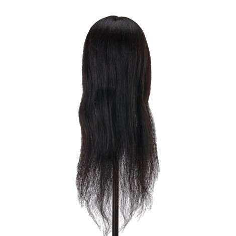 Cabeça de treino para cabeleireiro Gabbiano WZ1, cabelo natural, cor 1, comprimento 20" — vista traseira