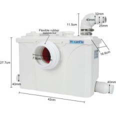 Pompa da 700 W fognatura HOCANFLO 700 W, pompa del water, nessun kit, usato