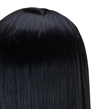 Gabbiano WZ2 oefenhoofd voor kapsels, synthetisch haar, kleur 1, lengte 24" — detail kop