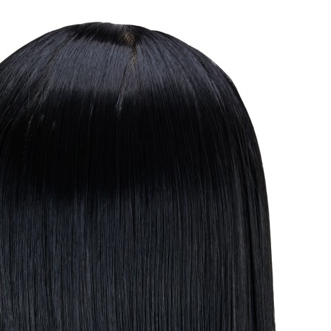 Tête d'entraînement coiffure Gabbiano WZ2, cheveux synthétiques, couleur 1, longueur 61 cm — gros plan tête