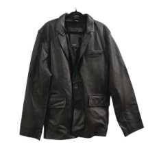 Chaqueta deportiva de cuero para hombre Avirix Eaqq, Negro, 2 botones, 2xl, EUR 54