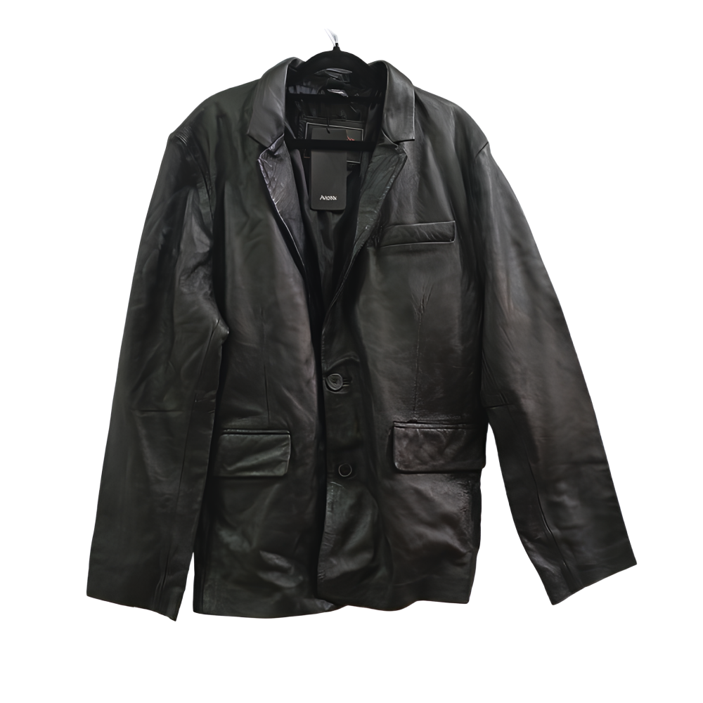 Veste de sport en cuir pour hommes Avirix eaqq, noir, 2 boutons, 2xl, EUR 54