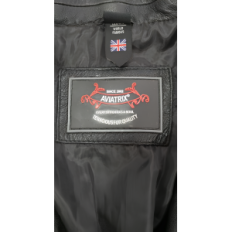 Férfi bőr sportkabát Aviatrix EAQQ, fekete, 2 gomb, 2XL, EUR 54