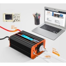 Inverter 600 W 12V på 230V, ren bølgeomdannelse af strøm med EU-stikkontakt