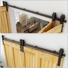 En uppsättning för glidande bonikluba 183 cm, svart, för 4 dörrar 44 cm