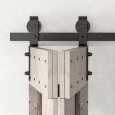 Sada pro posuvné dveře Hoconnie 4ft / 122cm, černá, na 2 dveře