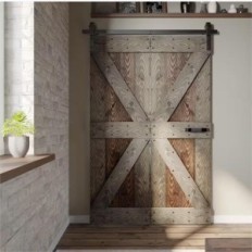 HOCONNIE 4FT / 122cm tolóajtó készlet, fekete, 2 ajtón