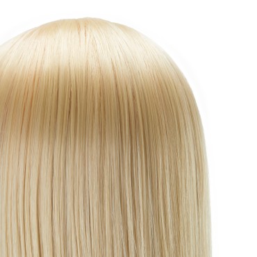Gabbiano WZ2 hairdressing training head, synthetic hair, color 613 , length 24" — close-up of the head
